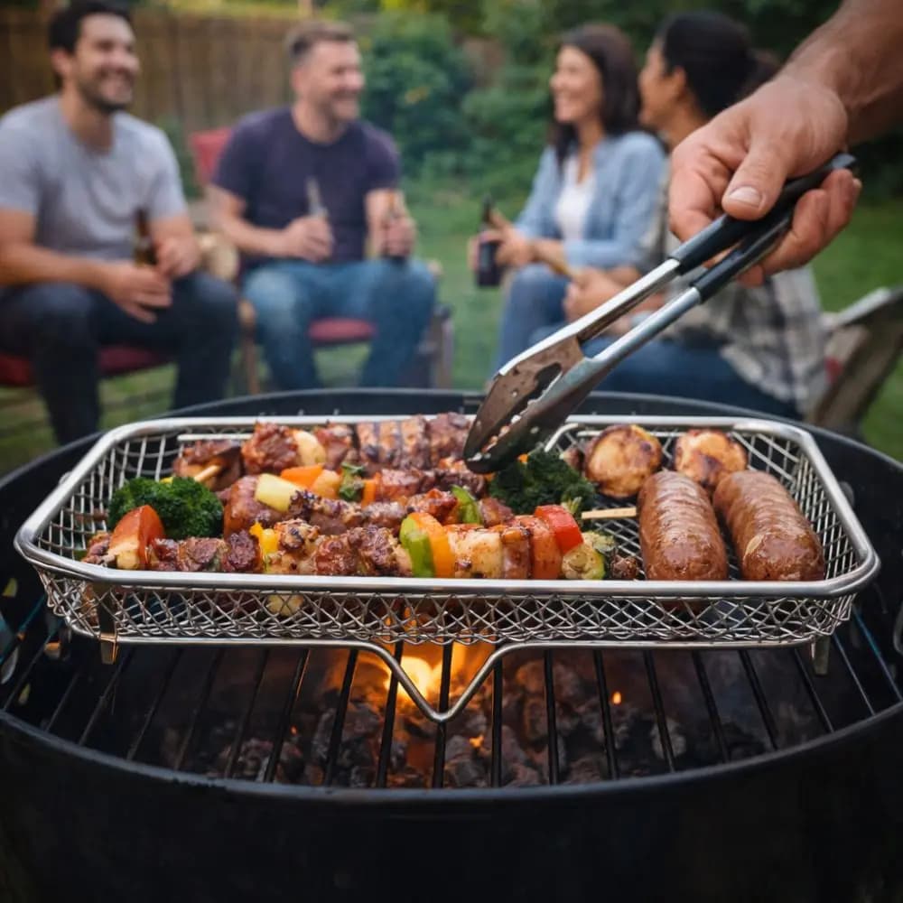 Stainless Steel Air Frying Grid Anti-rust, Multi-functional Grid Heat Resistant for Cooking and Grilling