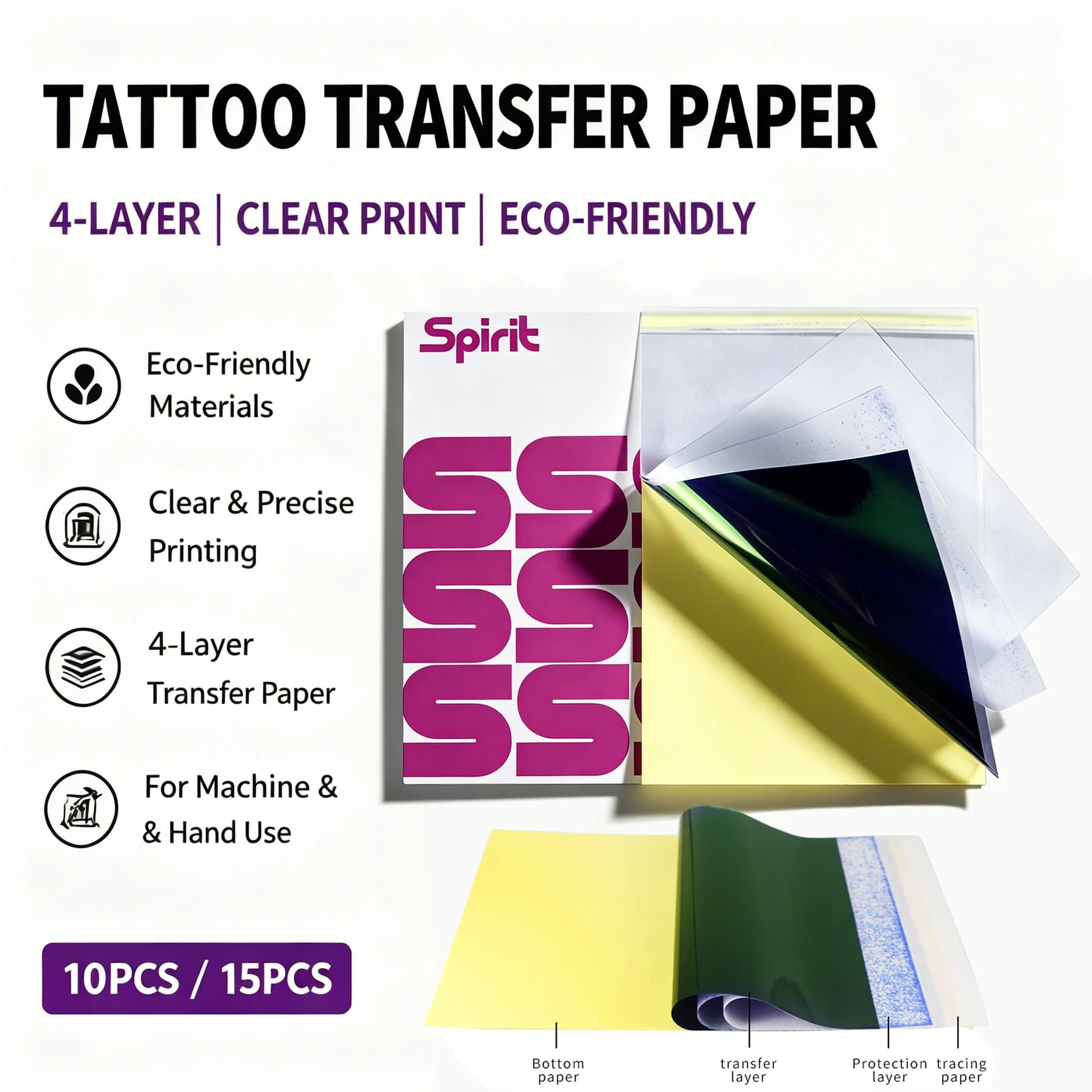 A4 Tattoo Transfer Paper 4 Layer Carbon Thermal Stencil Paper for Tattoo Transfer Machine Hand Drawing Tattoo Accessories