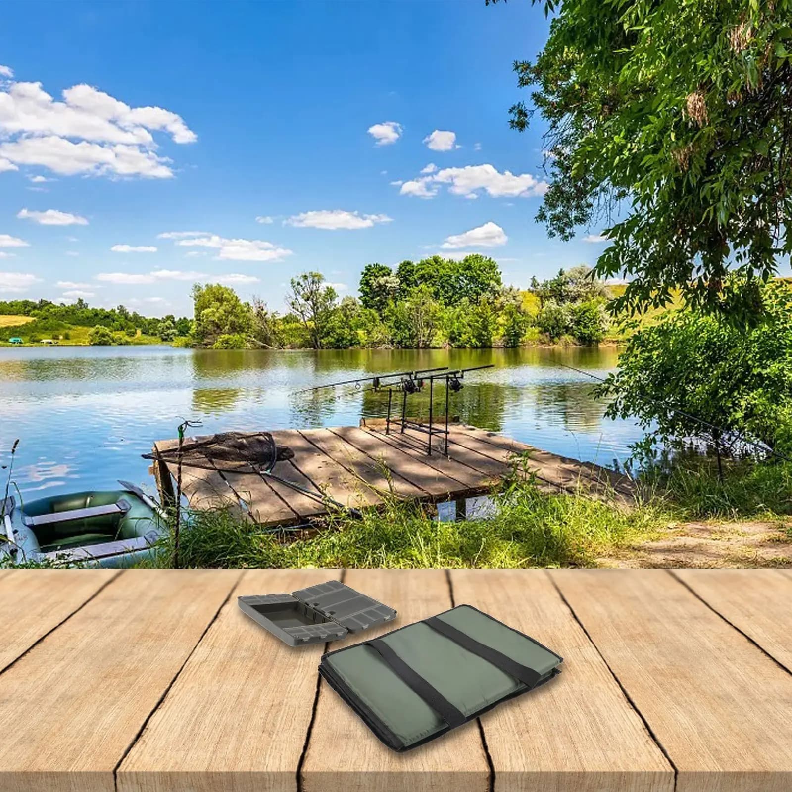 3 Layers Folding Mat for Fishing, Multi-functional Protective Mat for Fishing Boat and Kit Boxes/Tool