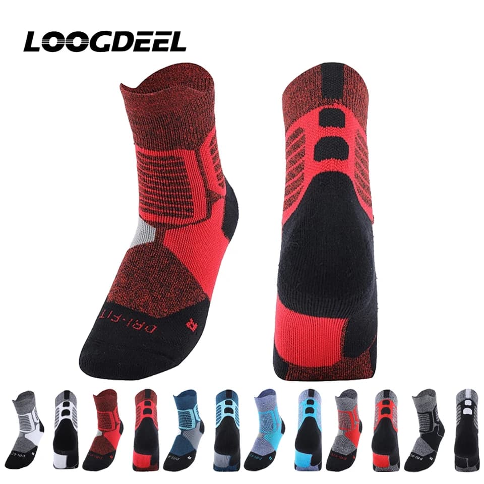 Loogdeel calzini sportivi professionali per ciclismo all'aria aperta, calcio, basket, calcio, trekking, corsa, per uomo e donna