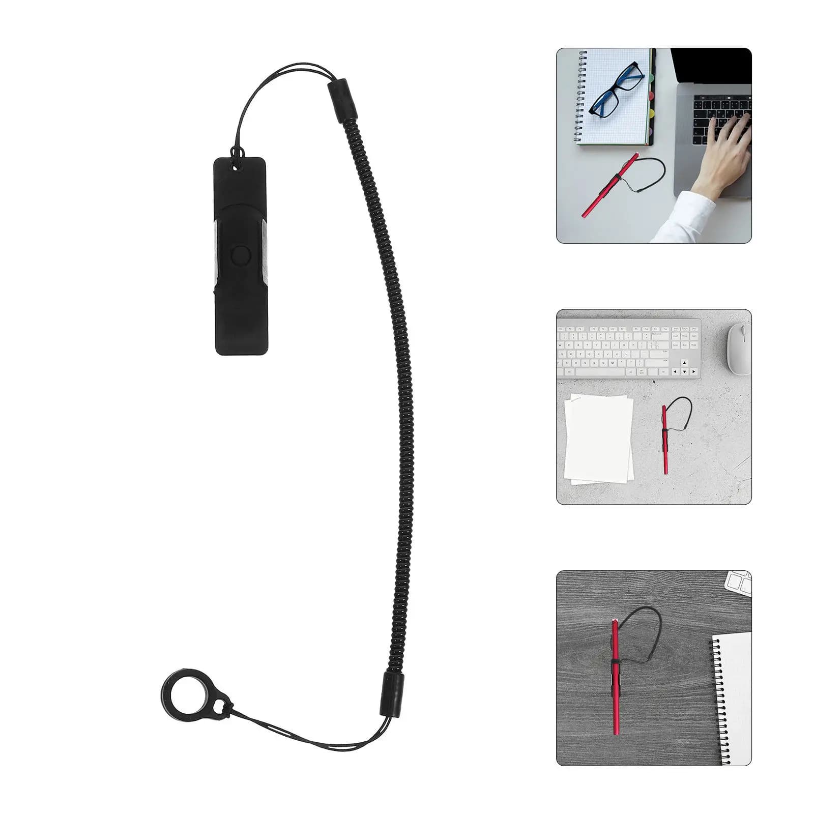 2 Pezzi Cinghie Elastiche Nere per Penne, Cinturino Retrattile per Stilo Touchscreen, Supporto Anti-Smarrimento per Tablet e Disegno