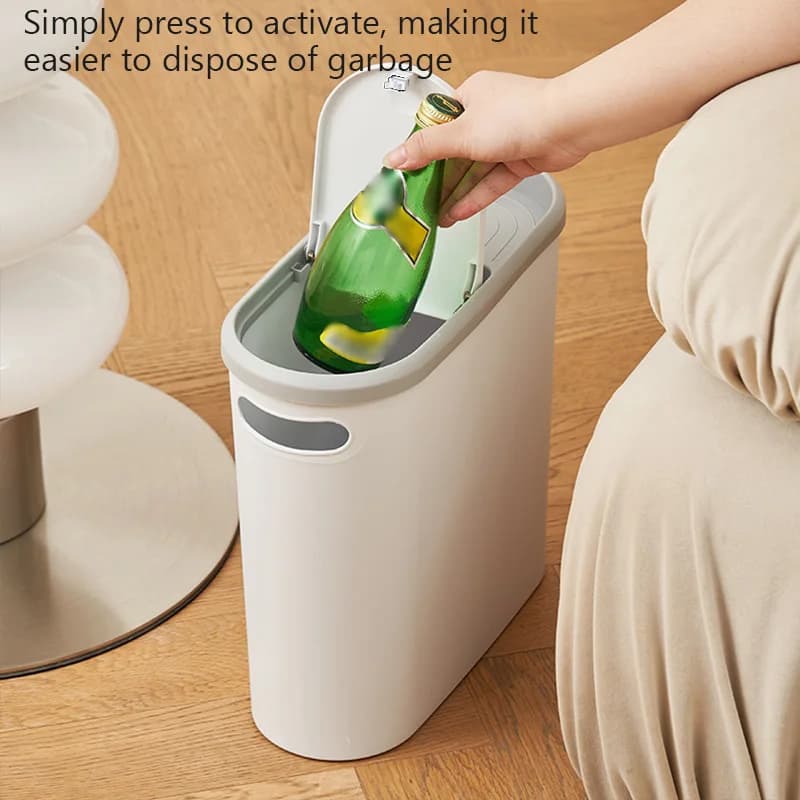 Home Trash Can Large Capacity Bathroom Garbage Bin living Room Creative Press Type Gap Bin Kitchen Plastic Basket Garbage Can