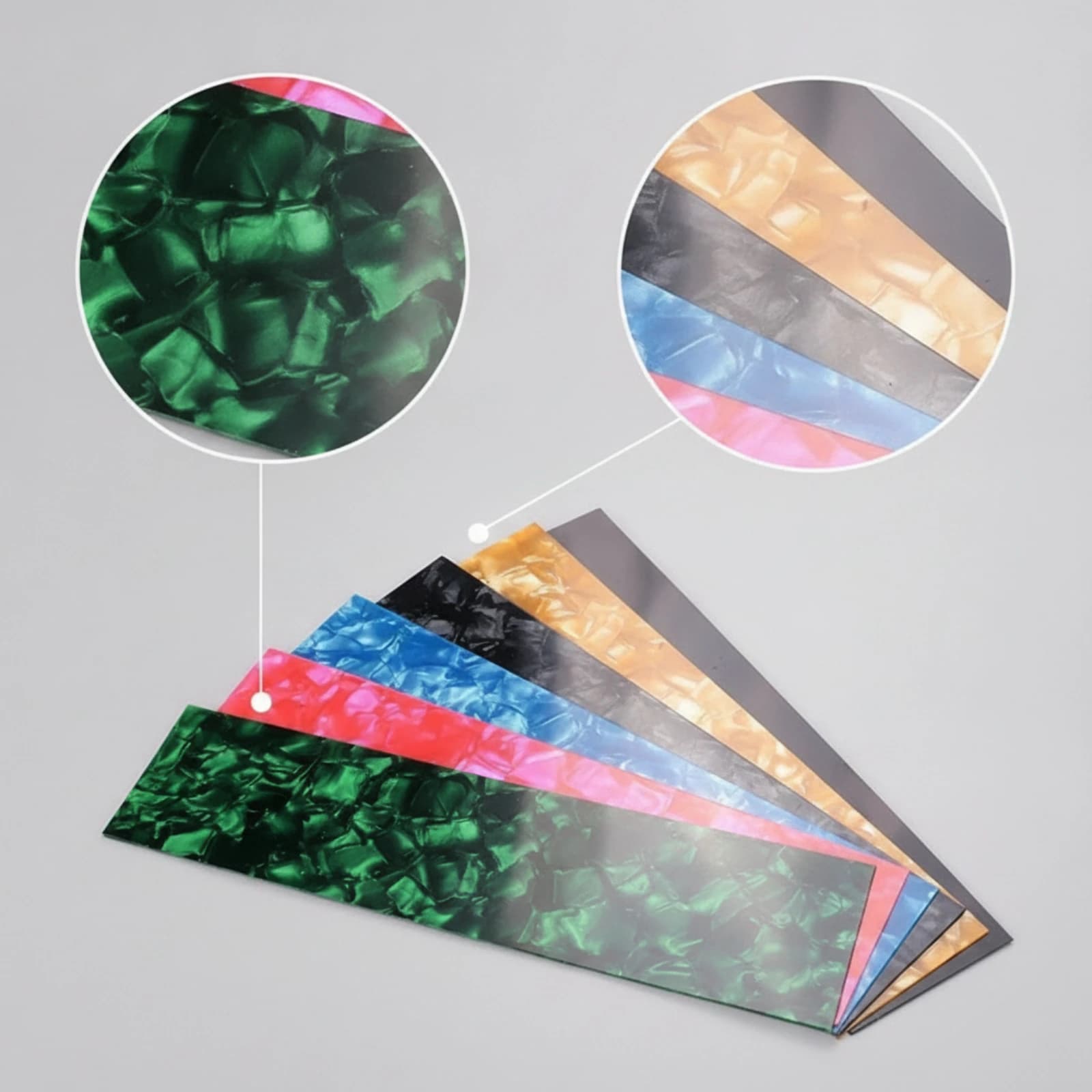 5 Pieces Guitar Pick Maker Strips Pearlescent Guitar Pick Strip Celluloid Strip Marbled 0.71 Mm for Guitarists