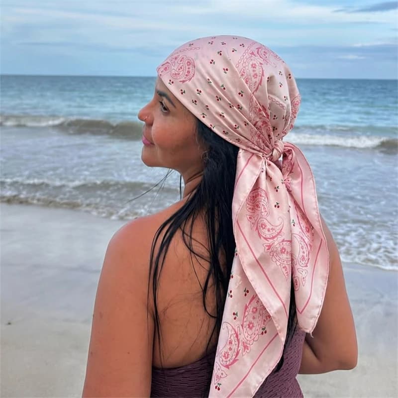Foulard Quadrato in Raso 2026 da Donna, Stampa Paisley, Elegante Sciarpa in Seta, Sciarpa per il Collo, Sciarpa Avvolgente, Fascia per Capelli, Accessori per Capelli, Bandana