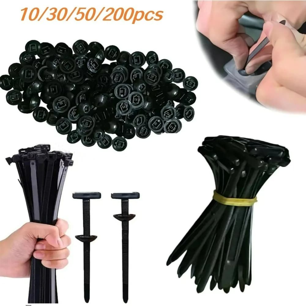 Fascette per cavi universali Fibbia fissa in nylon Pannello per auto Copertura per bagagliaio Fascette per carichi pesanti autobloccanti Elementi di fissaggio Organizzatore di cavi