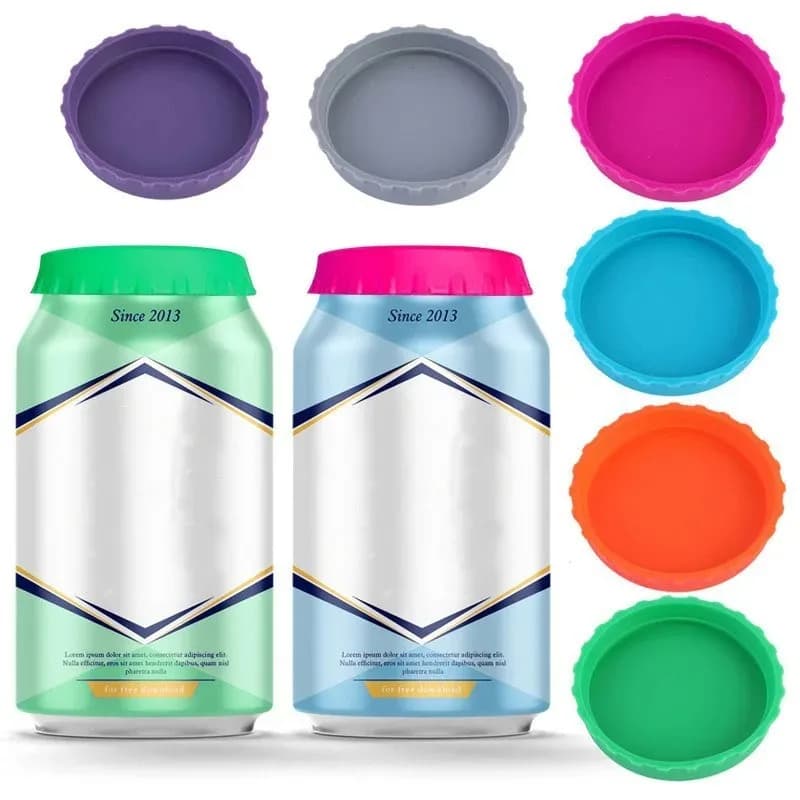 Silicone Soda Can Lid Reusable Can Stopper For Soda Beer Drinks Juice Drinks Beverage Leak-proof Soft Seal Silicone Can Lid