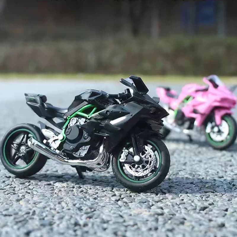 Modellino di motocicletta Ninja hx816 H2R in scala 1:18, in metallo pressofuso, con ammortizzatori funzionanti, giocattolo per bambini, regalo, decorazione.