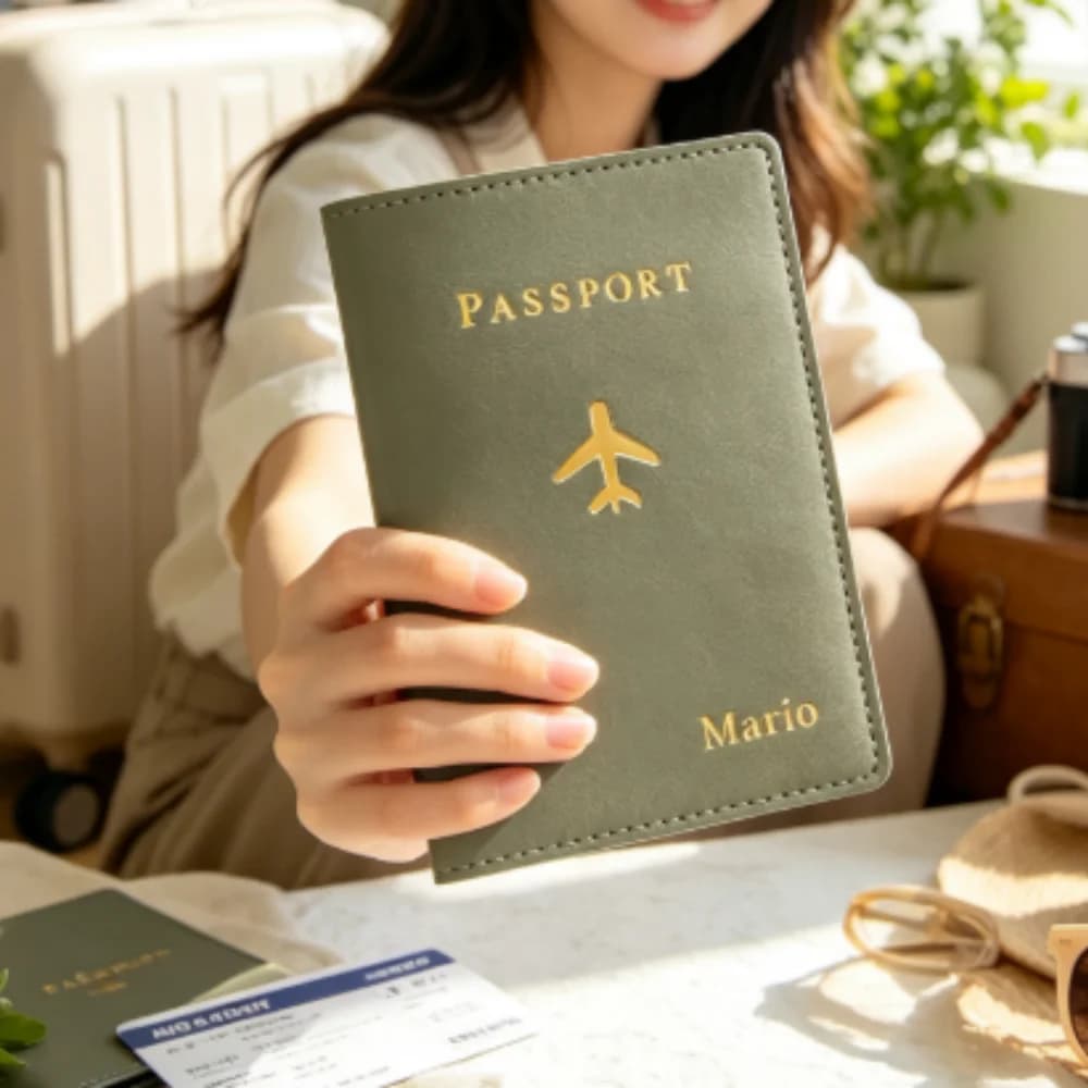 Customized Name Letter Faux Leather Passport Holder,Personalized Multifunctional Travel Passport Case