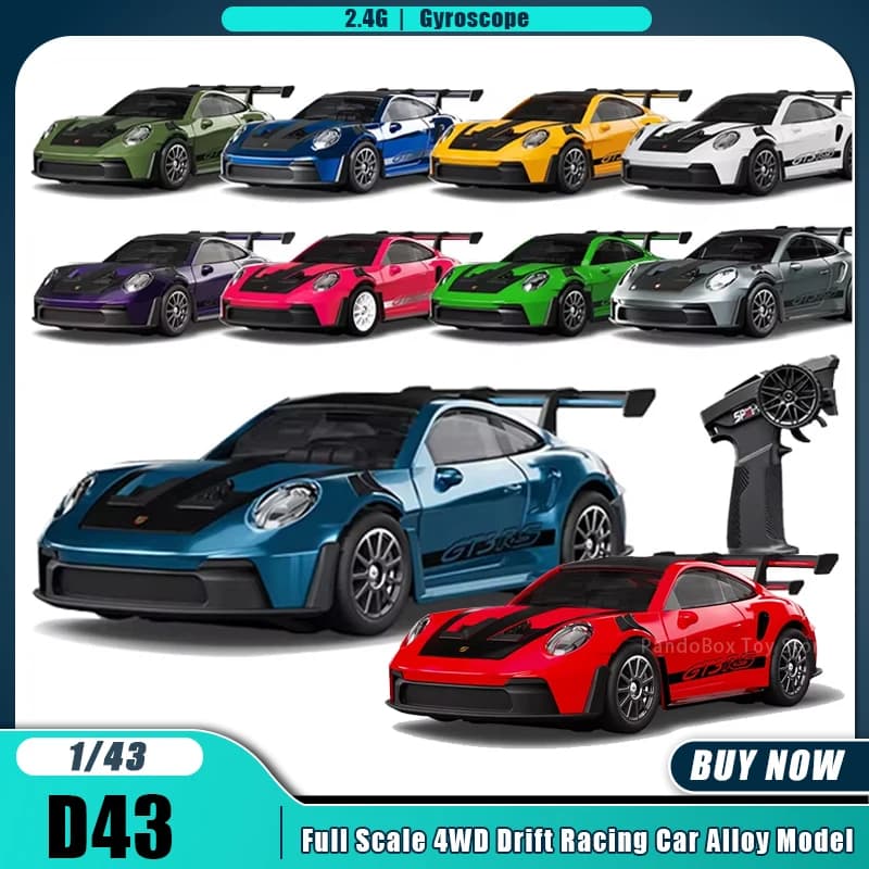 Auto RC D43 1:43 Scala Reale con Giroscopio 4WD 2.4G, Auto RC ad Alta Velocità per Drift Racing, Modello in Lega, Regalo di Compleanno, Giocattoli IN STOCK