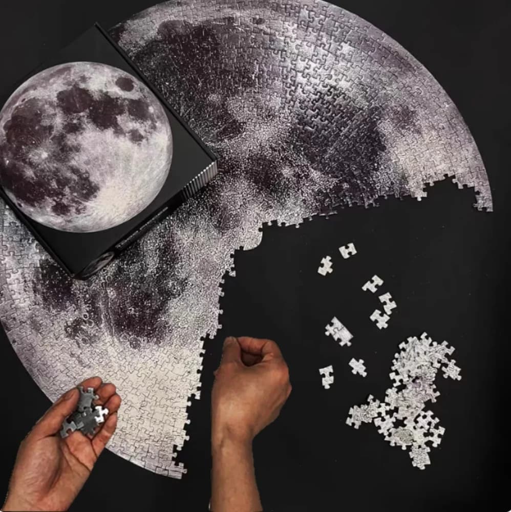 1000 pezzi per adulti rotondo luna puzzle spazio tema sfida difficile rompicapo apprendimento educativo divertente gioco di puzzle