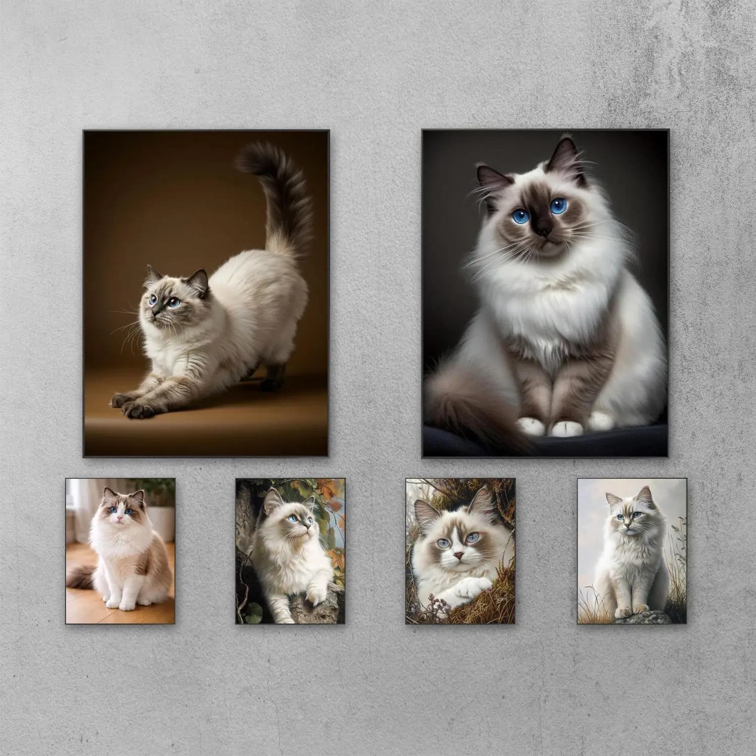 Animal Frameless Diamond Painting Ragdoll Cat Pet Portraits Cross-Stitch Room Home Decor Diy Mosaic Painting Suitable Beginners