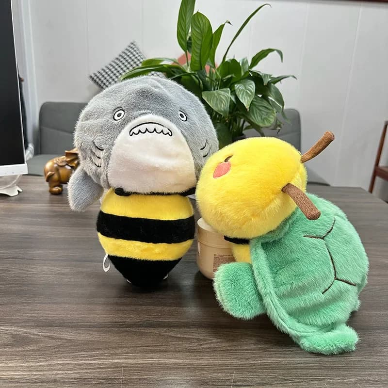 18cm Transform Plush Toy Cute Fox Dog Shark Bee Tortoise Flip Over Soft Stuffed Doll Pillow Home Decor Birthday Gift