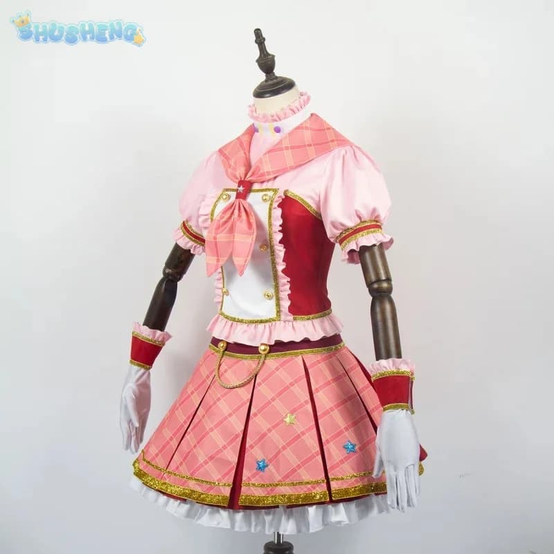 Anime Aikatsu! Akari Ozora Costume Cosplay Donna dolce vestito collane puntelli calzini guanto Halloween Natale Lolita uniforme vestito