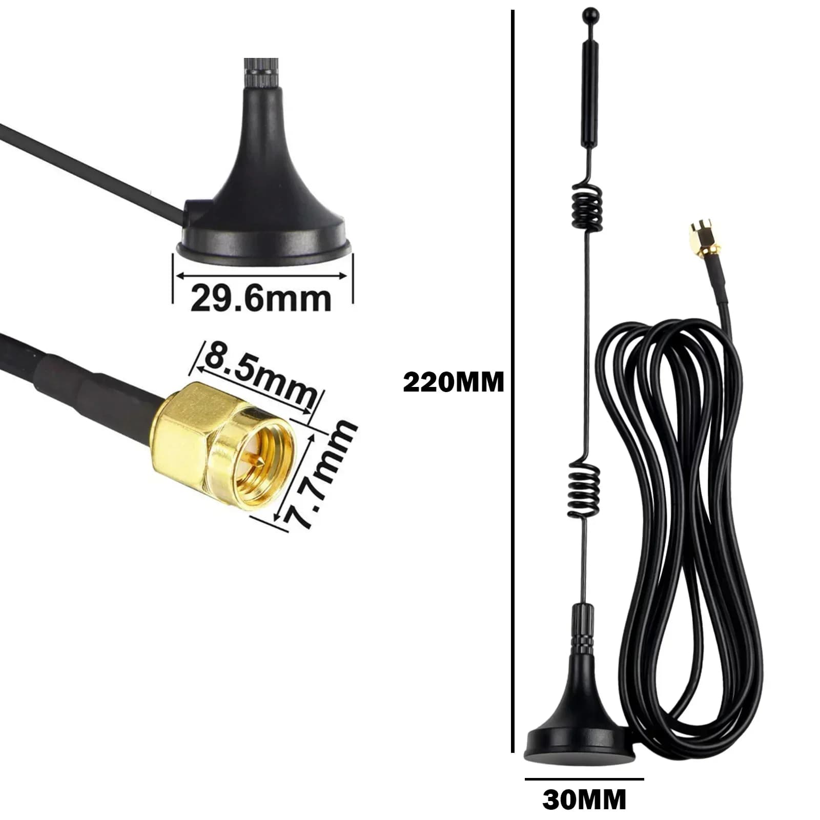 Antenna 12dBi 1 pz 2.4G/5.8GHz Dual Band Antenna WiFi SMA Maschio Esterna Pratica Da Usare Pezzi di Ricambio Per Auto