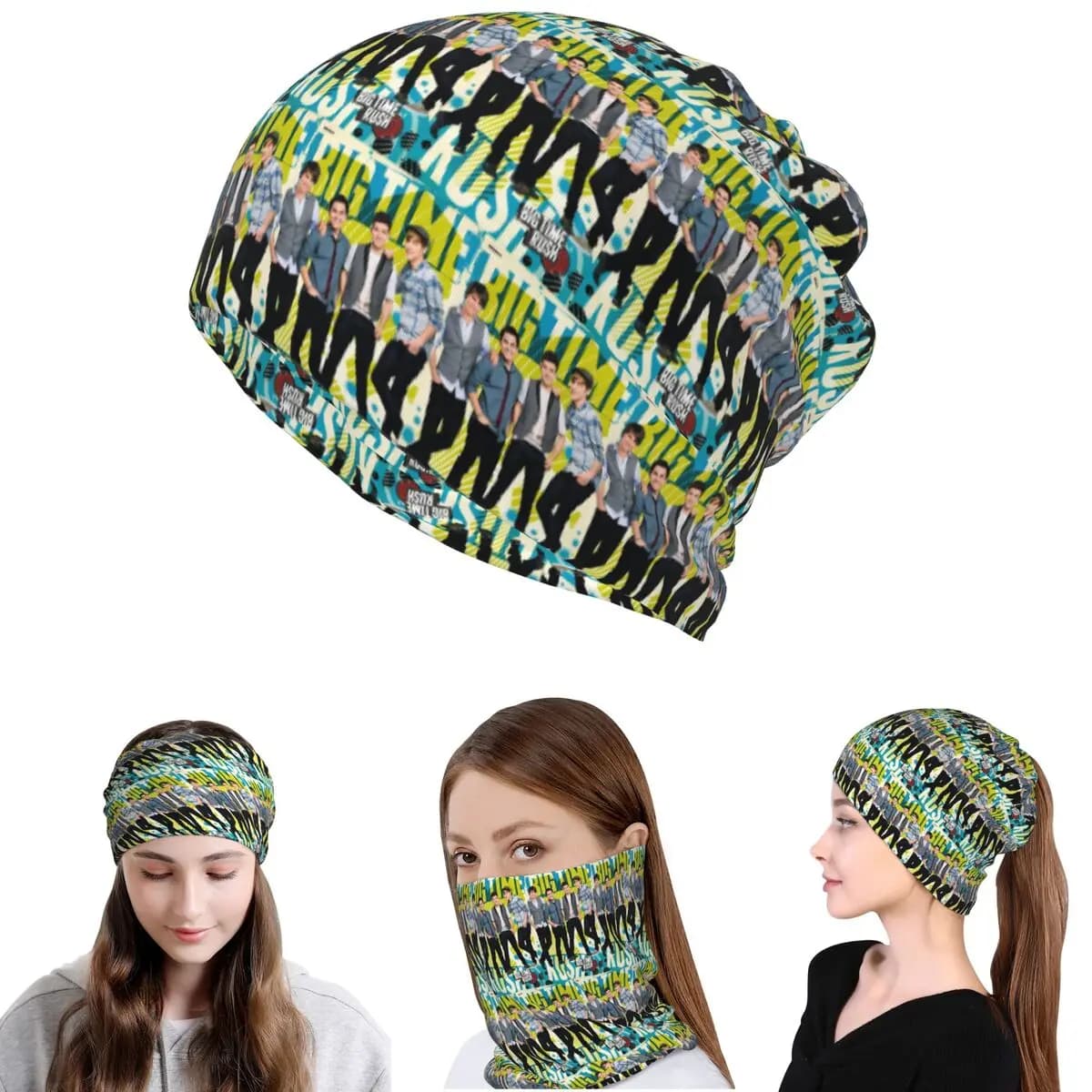Big Time Rush Band Bandana Neck Cover Magic Scarf Multifunction Balaclava Beanies Hat Unisex Adult Windproof