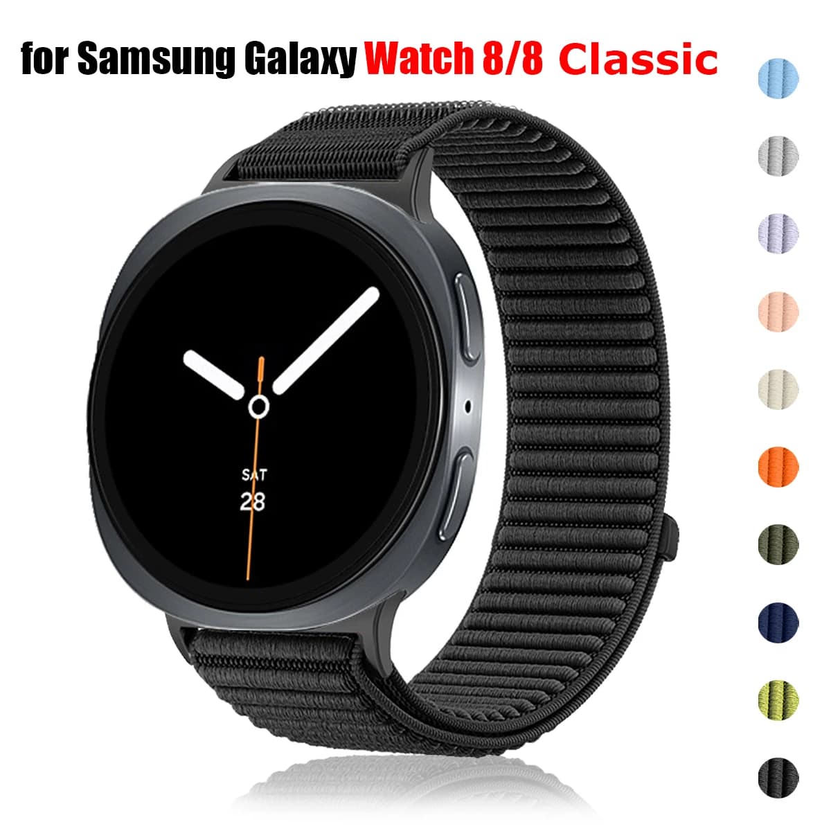 Cinturino in nylon velcro per Samsung Galaxy watch 8 classic 46mm Loop Band Sostituisci cinture Galaxy watch 8 40mm 44mm Cinturino traspirante