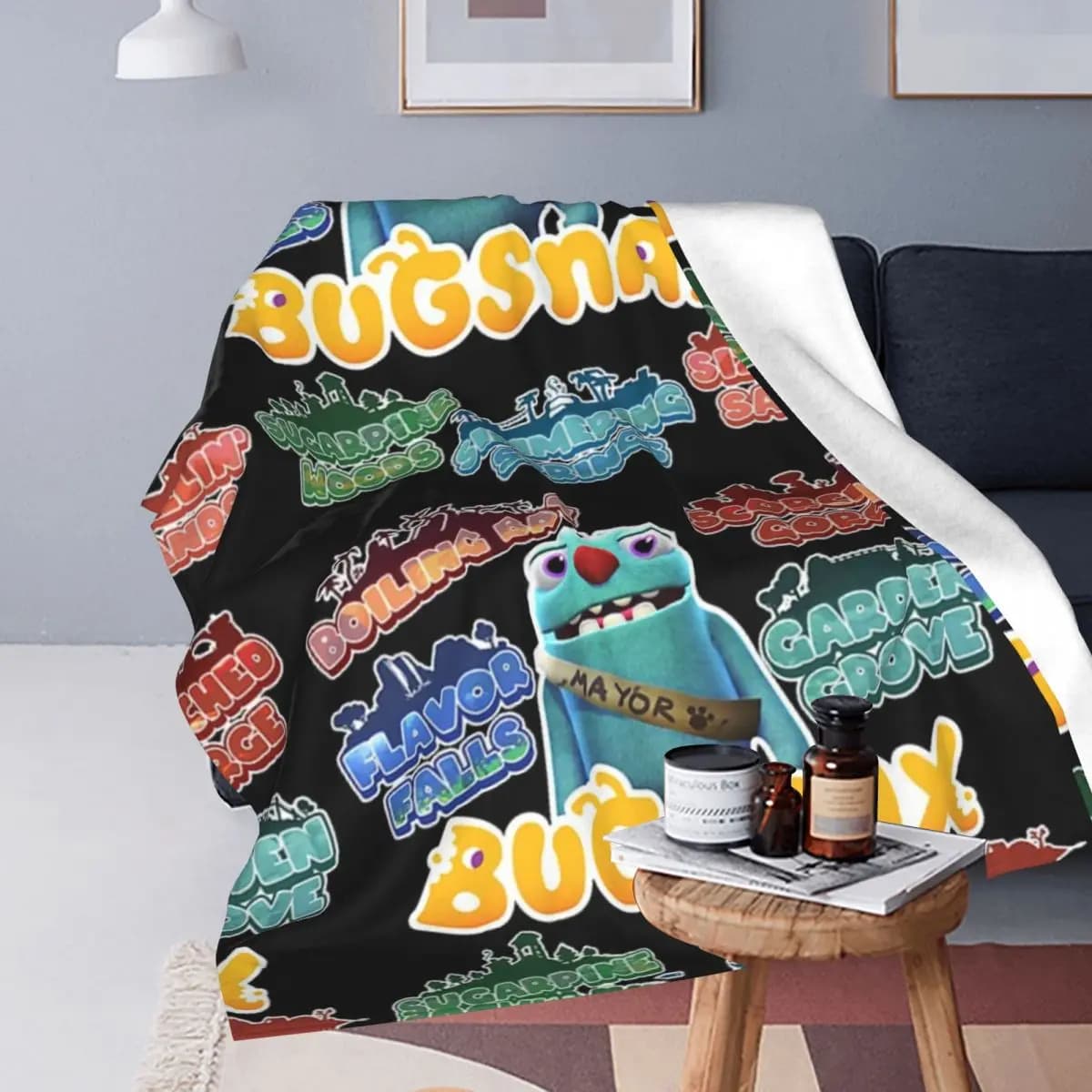 Bugsnax Locations Fan Art Pack Pink kind Bug coperte Soft Warm flanella copriletto per letto soggiorno casa divano
