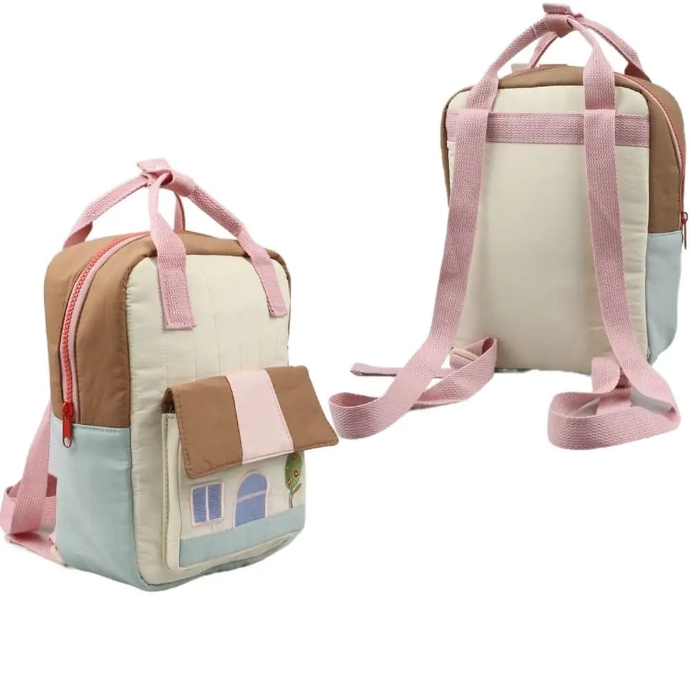 Lightweight Students Backpack Large Capacity Tree House Embroidery School Bag Cute Versatile Travel Backpack for Girls Toddler