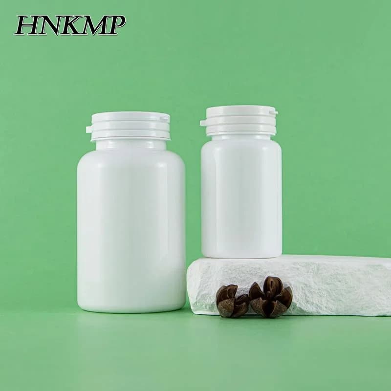 1 pcs 100/250 ml Empty plastic bottle Refill bottle for vitamin tablets with traction ring Snap cap Supplement for capsules Capsula