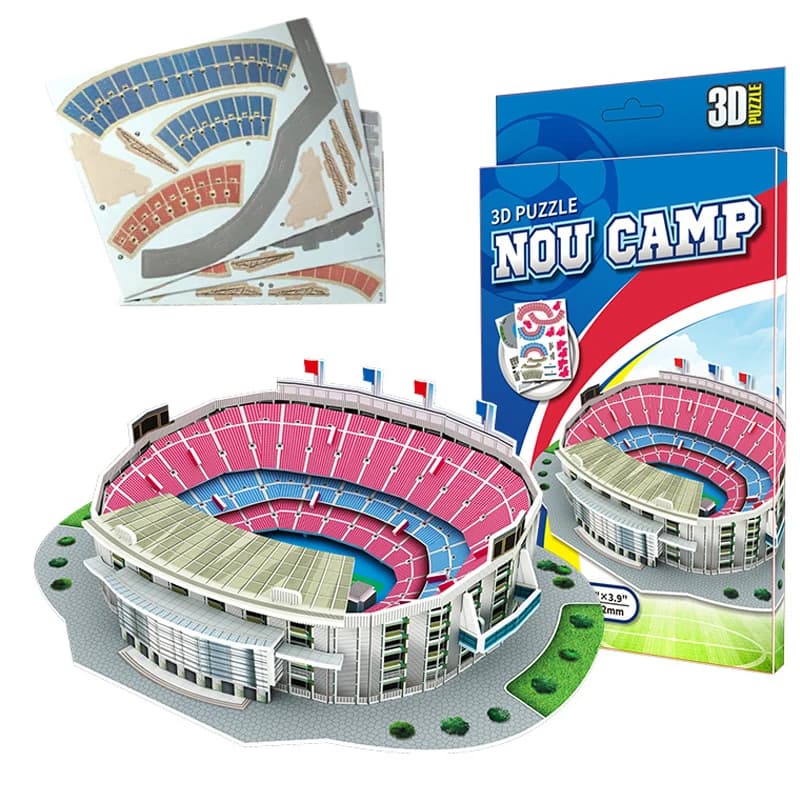 Campo da calcio in miniatura 3D Modello fai da te Assemblaggio Modelli di stadi di fama mondiale Gioco di calcio Giocattoli periferici Ventole Giocattoli Regali TMZ