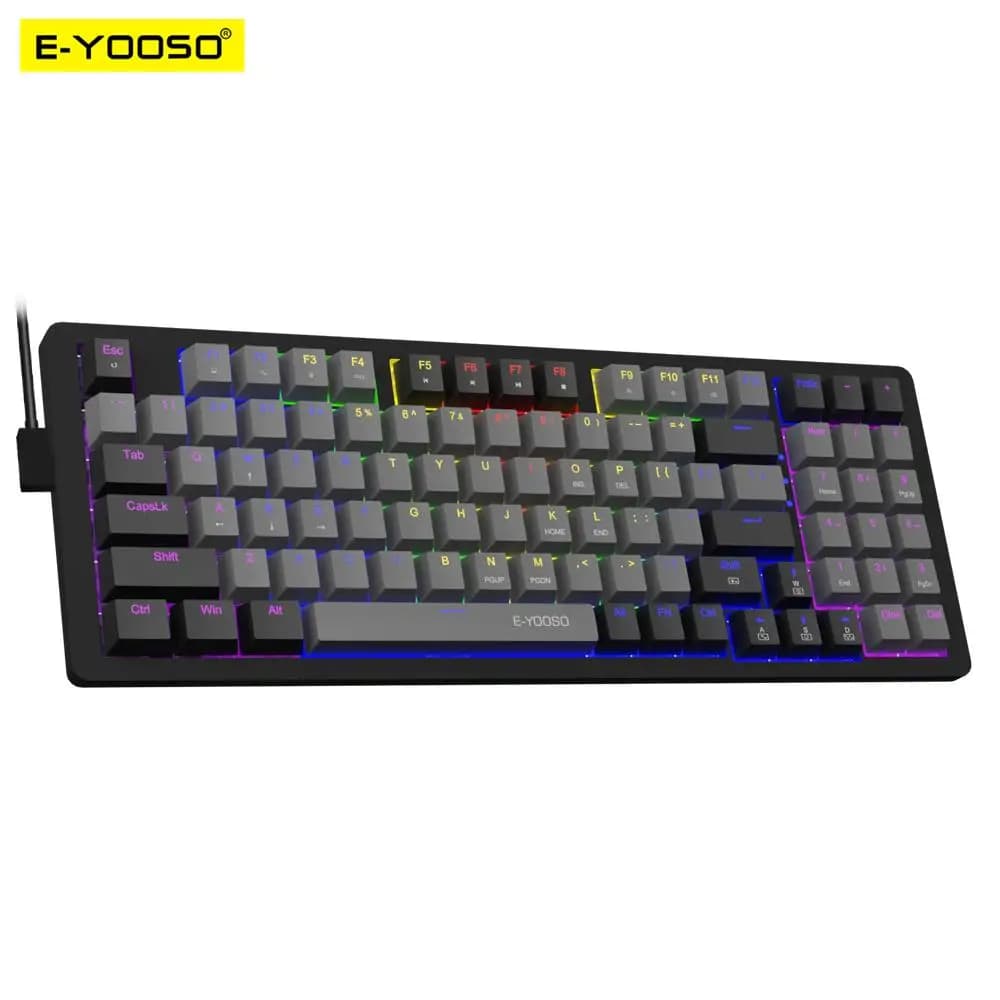 E-YOOSO Z94 Tastiera da gioco meccanica USB cablata monocromatica retroilluminata a LED Blu Rosso Interruttore 94 tasti per PC portatile Compute