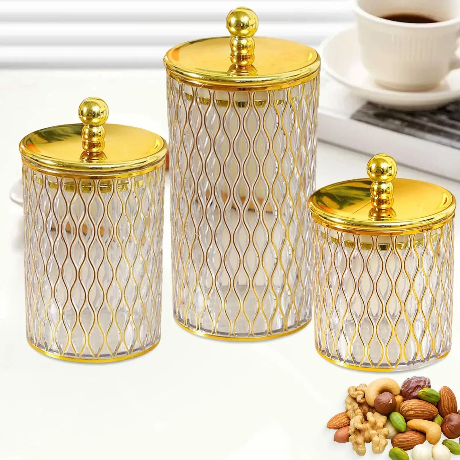 Set of Plastic Containers with Airtight Covers for Food Organization, Dispense and Snack