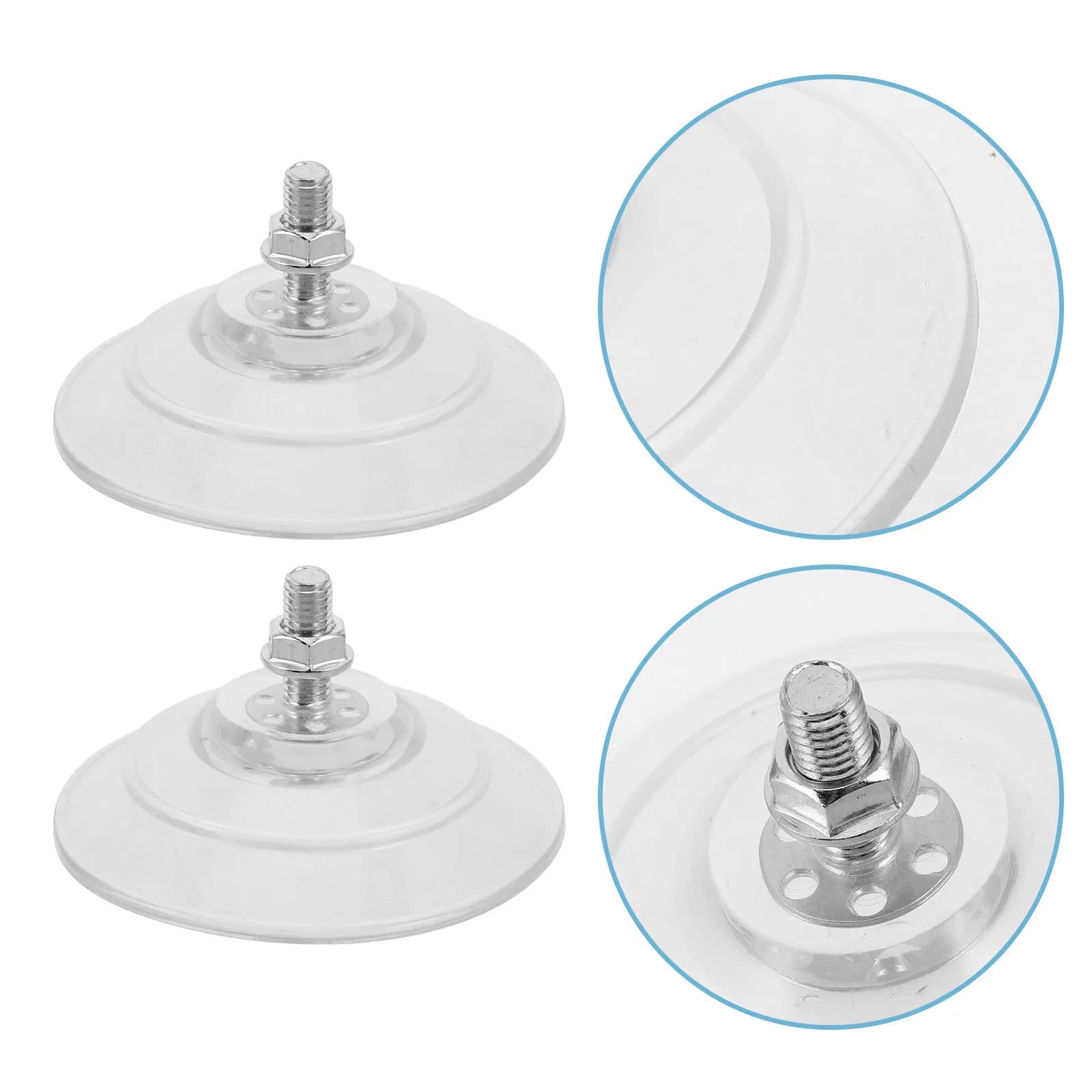 Set di 4 Ventose Trasparenti in PVC con Vite Filettata M8, Ganci di Aspirazione Resistenti da 85mm per Vetri, Finestre, Piastrelle, Bagno e Cucina