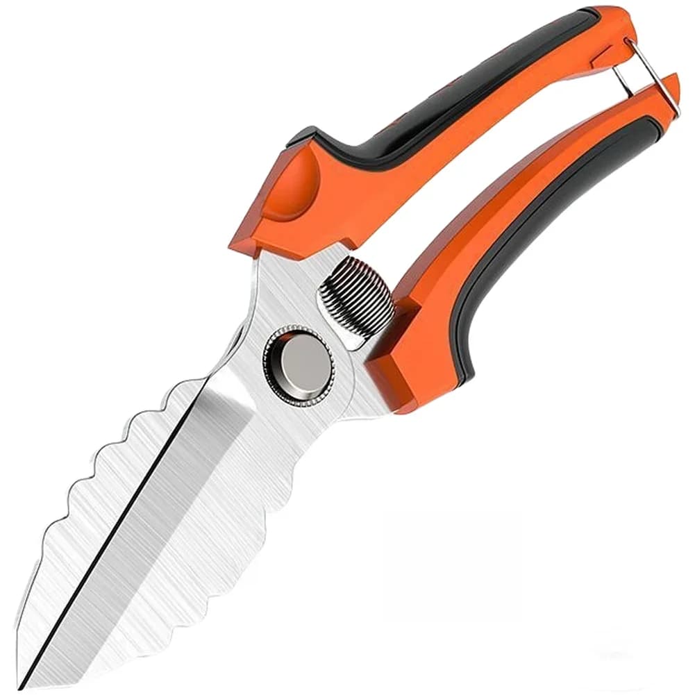 High Hardness Carbon Steel Garlic Scissors Onion Root Shears With Safety Lock Spring Action For Kitchen Gardening Pruning Tool