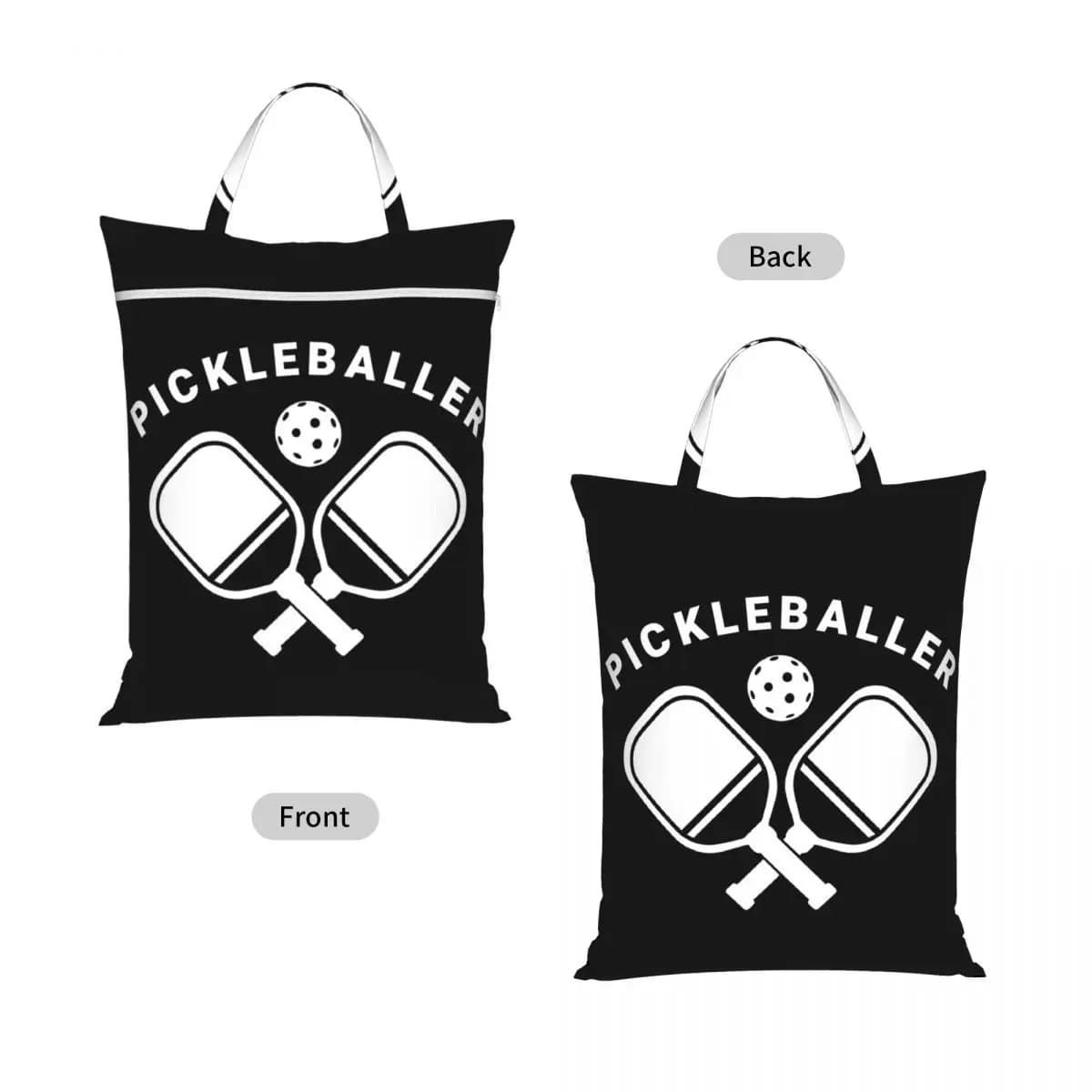 Fun Pickleball Apparel Pickleballer Travel Laundry Bag Waterproof Reusable Dirty Clothes Pouch Gym Yoga Vacation Washing Basket