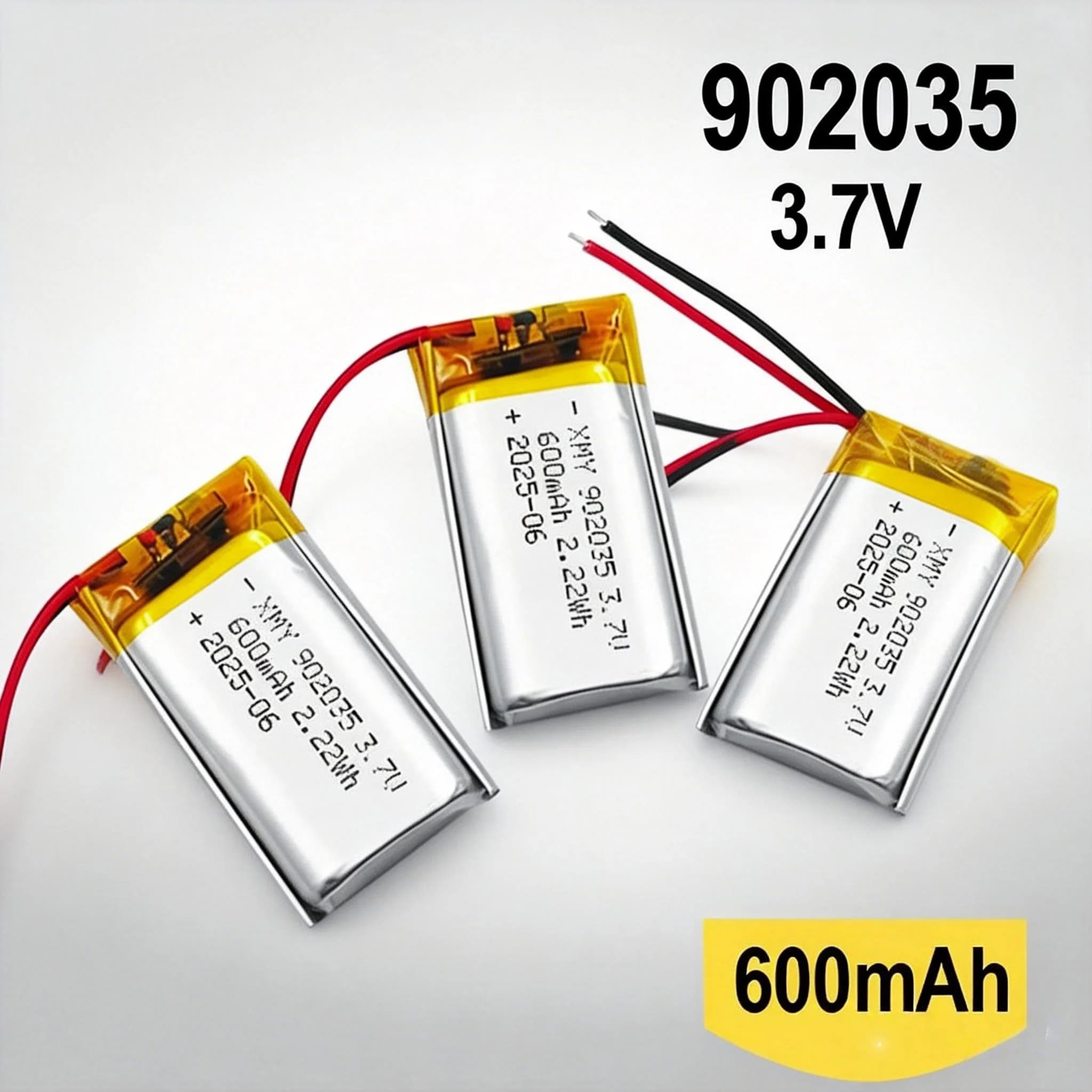 Batteria per registratore per auto 902035 3,7 V 600 mAh ricaricabile ai polimeri di litio per occhiali VR e giocattoli elettronici