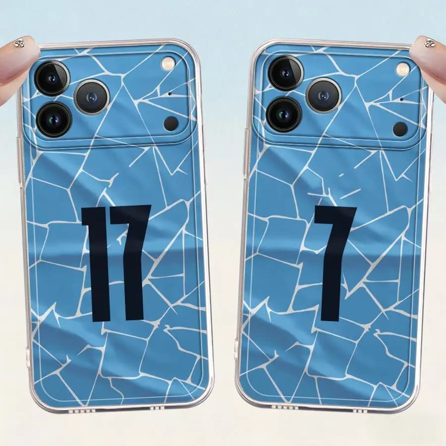 Soft Case for iPhone 17 Pro Max Air 15 11 16 17e 13 Pro XR 14 Plus 12 Mini XS Max with Creative Football Theme Numbers
