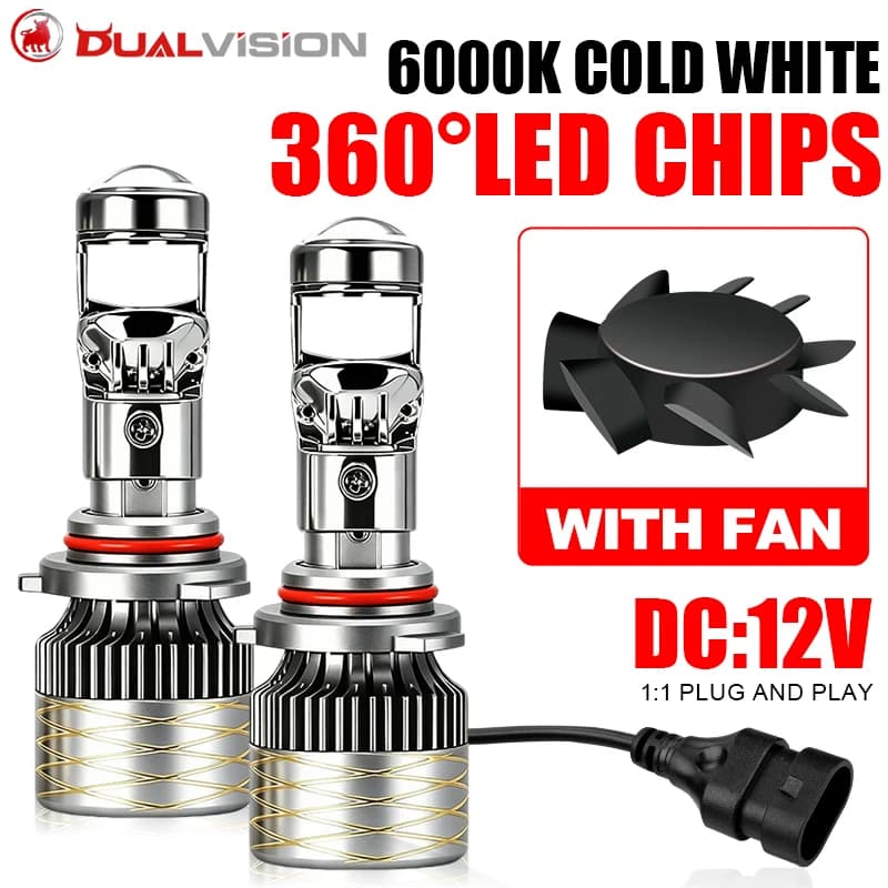 Nuovo Faro LED H7 H4 H11 LHD H8 H9 9005 HB3 9006 HB4 con Mini Lente Proiettore Abbaglianti Anabbaglianti, Lampadina Auto Canbus per Auto/Moto 12V 24V