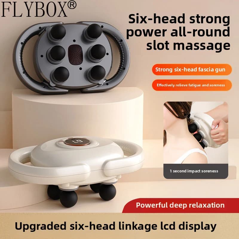6-headed stripper, muscle massager, shoulder, neck, back, multifunction massage gun, house, type A, black, 6-headed, out of stock