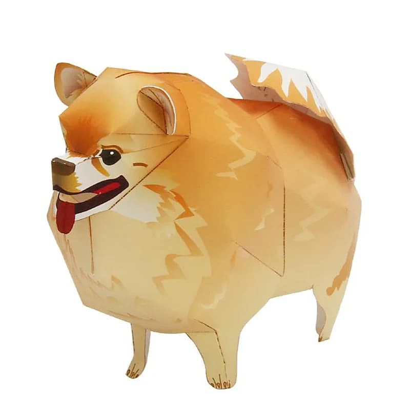 Pomeranian Dog Folding Origami Art Mini Cute 3D Paper Model Papercraft Pet Animal DIY Kids Adult Handmade Craft Toys QD-013