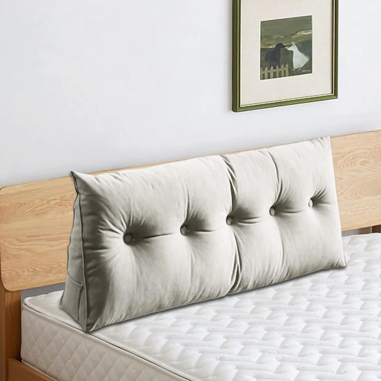 Cuscino a cuneo Testiera Triangolo Divano Cuscino in vita Supporto ergonomico Cuscino in rilievo per dormire Seduta Lavoro Lettura Viaggi