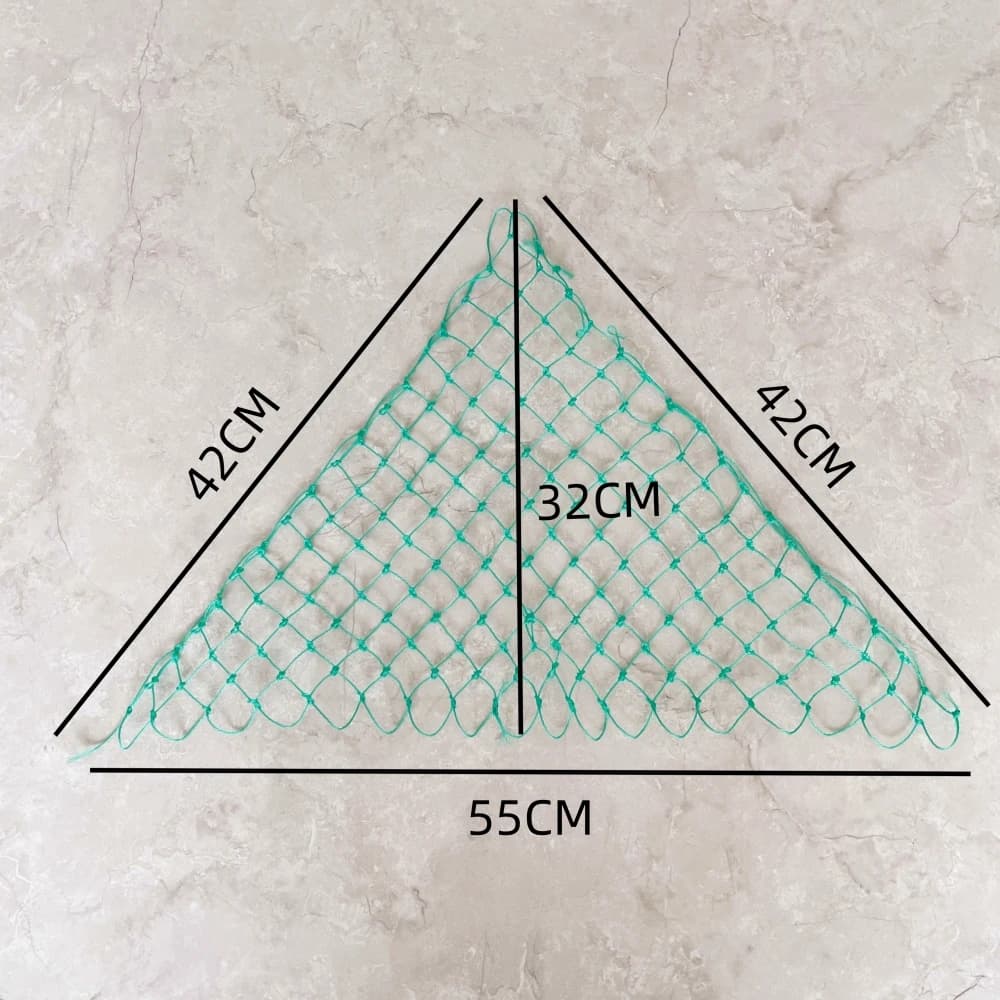 10 pezzi rete da pesca in nylon a forma di triangolo 100% reti tessute a mano decorare reti 55x42 cm scherma reti resistenti maglia 5 cm rete artigianale fai da te