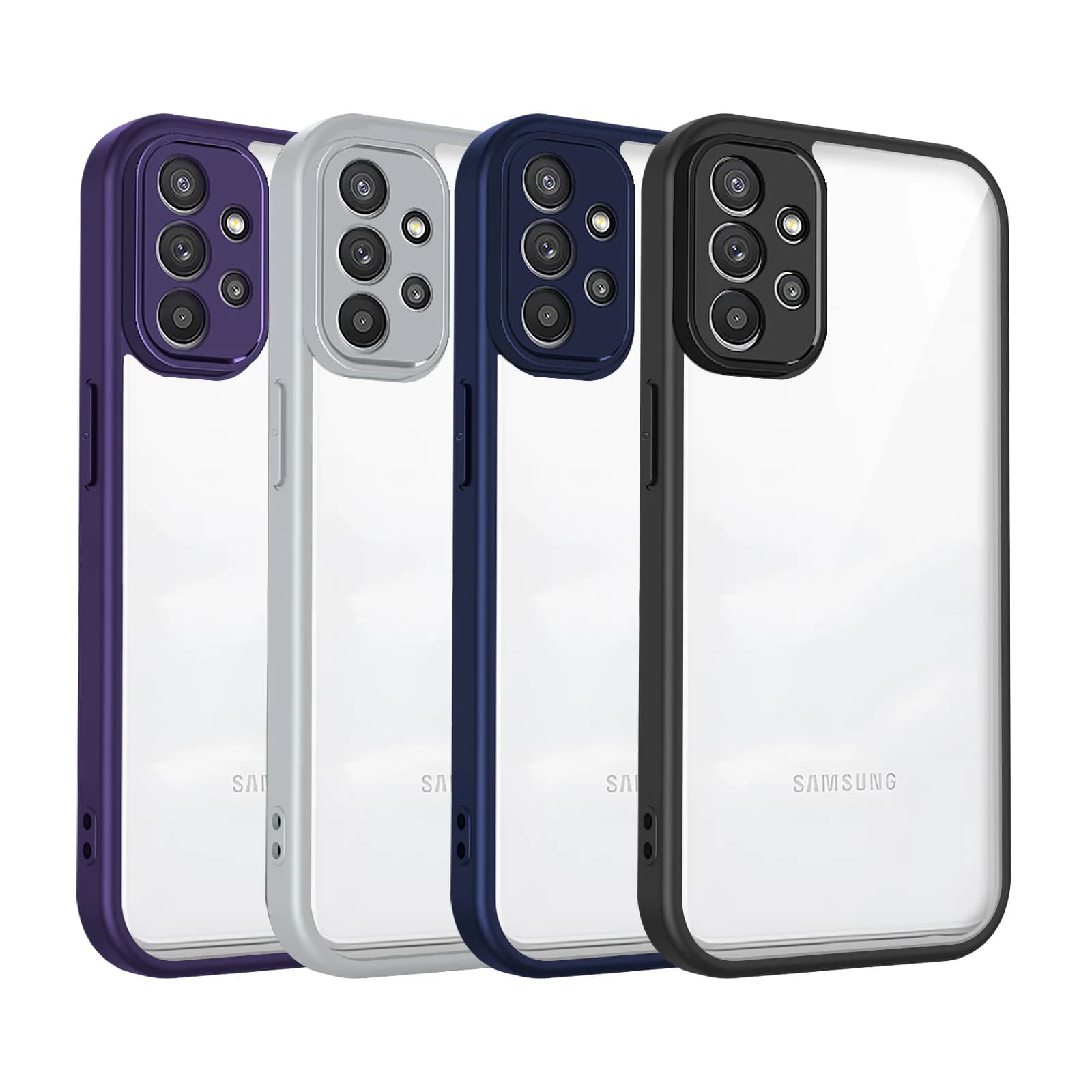 Custodia per Samsung Galaxy A32, Cover per Galaxy A32 4G, Custodia per Galaxy A32 5G, Bumper in Silicone con Cuscino d'Aria, Cover Posteriore Trasparente Opaca Rigida