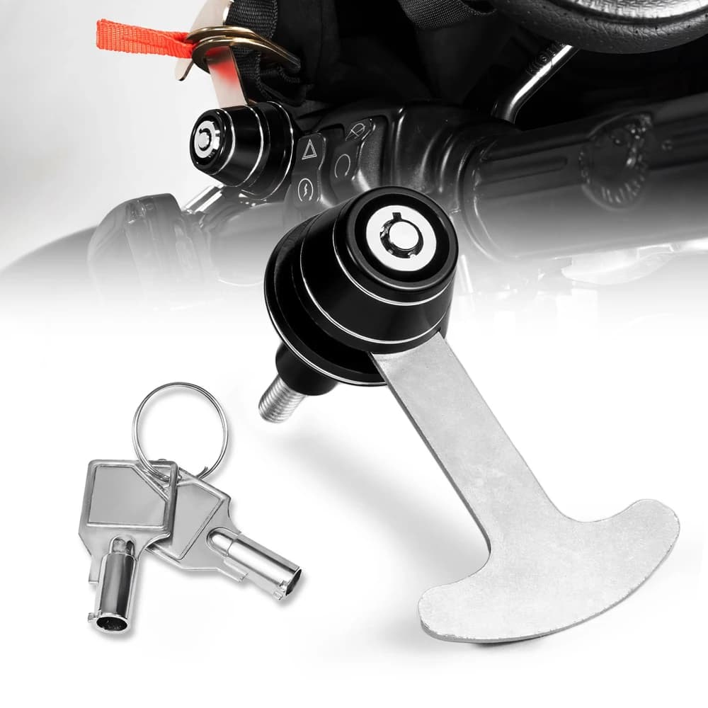 Lucchetto per casco da manubrio in alluminio CNC impermeabile decorativo resistente antifurto per moto per accessori Harley