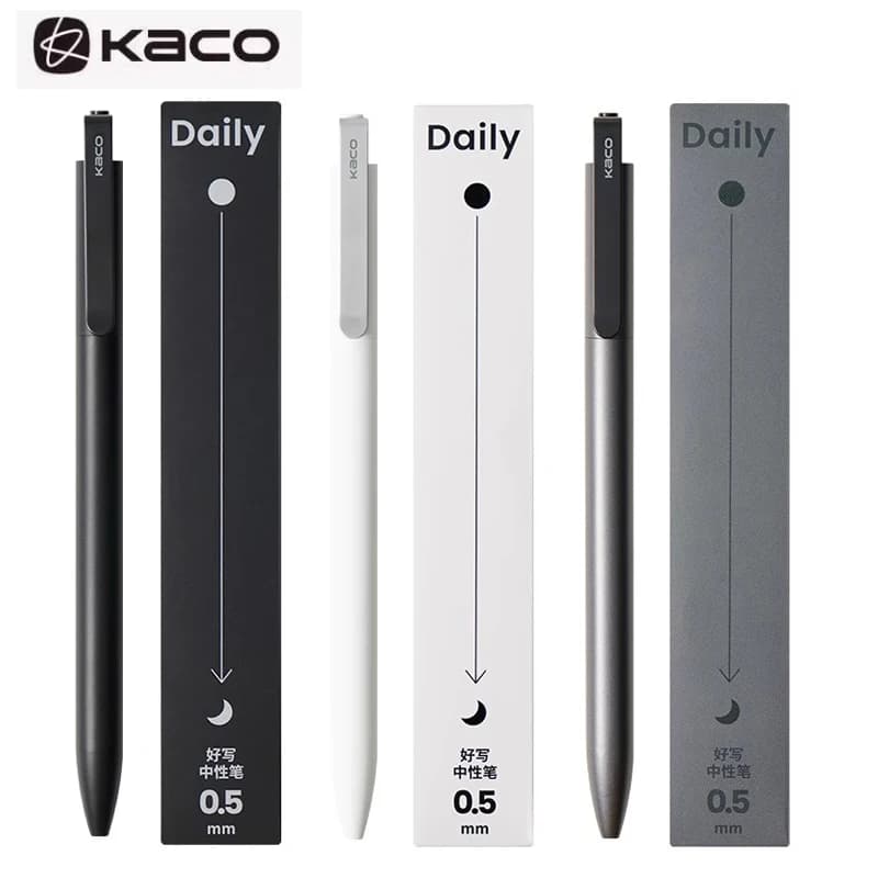 KACO Penne Gel Presse Firma Penna Cancelleria Penna in metallo Clip 0,5 mm Inchiostro nero Asciugatura rapida Grande capacità 800M Scrittura liscia