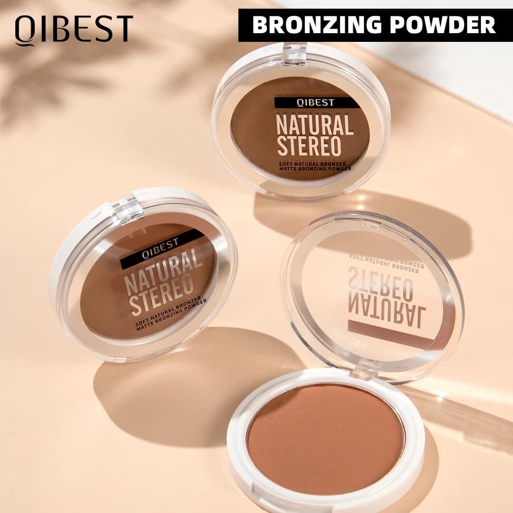 QIBEST Palette Bronzer Face, Contour and Shading Powder, Finishing Powder, Face Corrector, Lighting, for Women