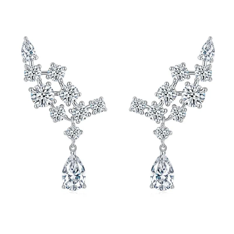Orecchini pendenti con diamanti Moissanite da 6 Ct 925 Sterling Silver Women Classic Geometrlc fidanzamento Anniversarv Gift