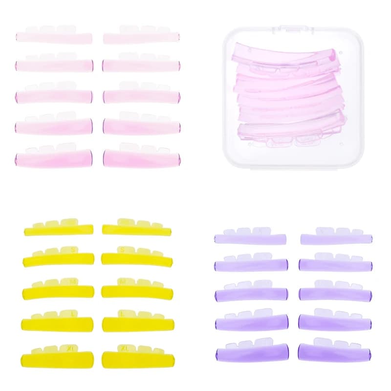 New 5 pairs Crown Silicone Eyelashes Perm Pad Eyelashes Hanging Shield Auction 3D Lifting Folding Accessories Makeup Tools