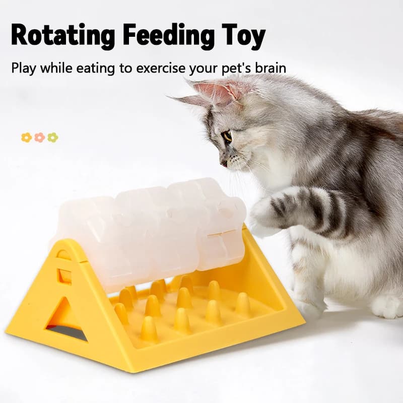 Interactive Dog Cat Toy Food Dispenser Puzzle Feeder Leakproof Slow Feeding Bowl Durable Pp Material Pet Toy Dogs Training Game