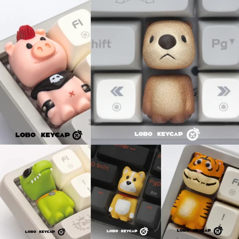 Cartoon Bear Animal Party Series Resin Esc Keycap Animal Theme For Mechanical Keyboard Custom Personalized Decoration For Gamers