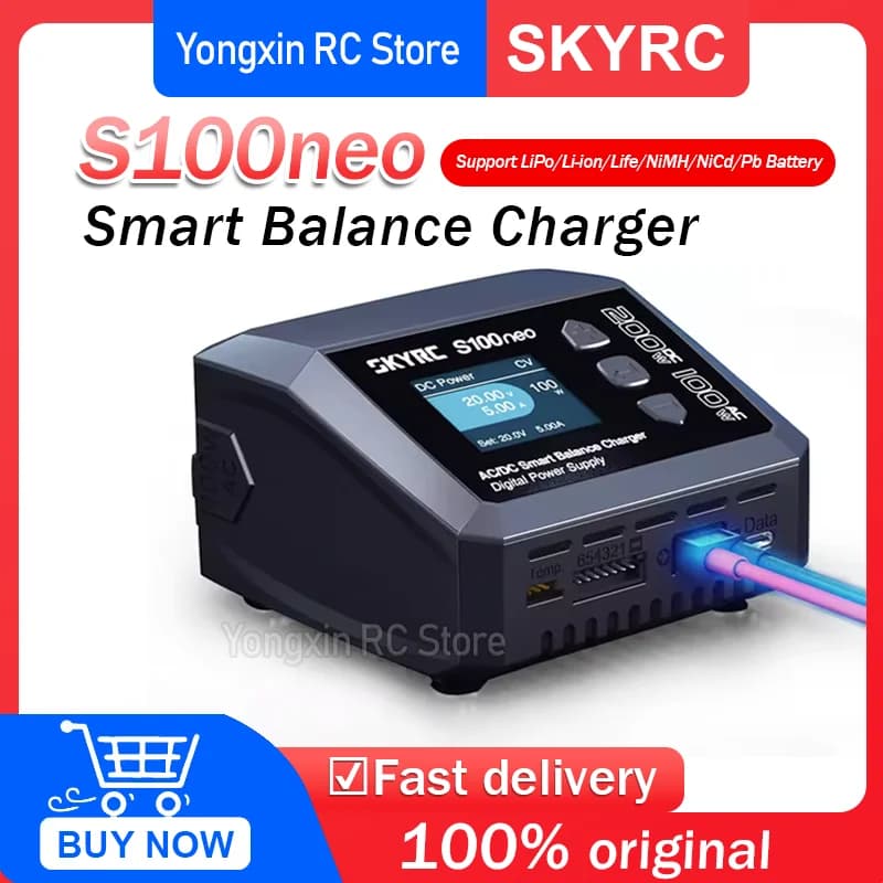 Caricabatterie Bilanciato SkyRC S100neo AC/DC 12A Intelligente per Batterie LiPo RC con Funzione di Scarica