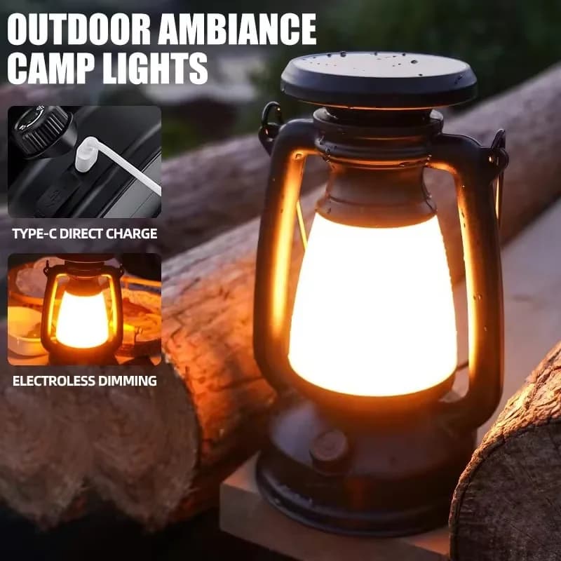 Lampada da Tavolo LED Decorativa con Luce Atmosferica, Design Retrò a Forma di Cavallo, per Campeggio, Bar, Casa