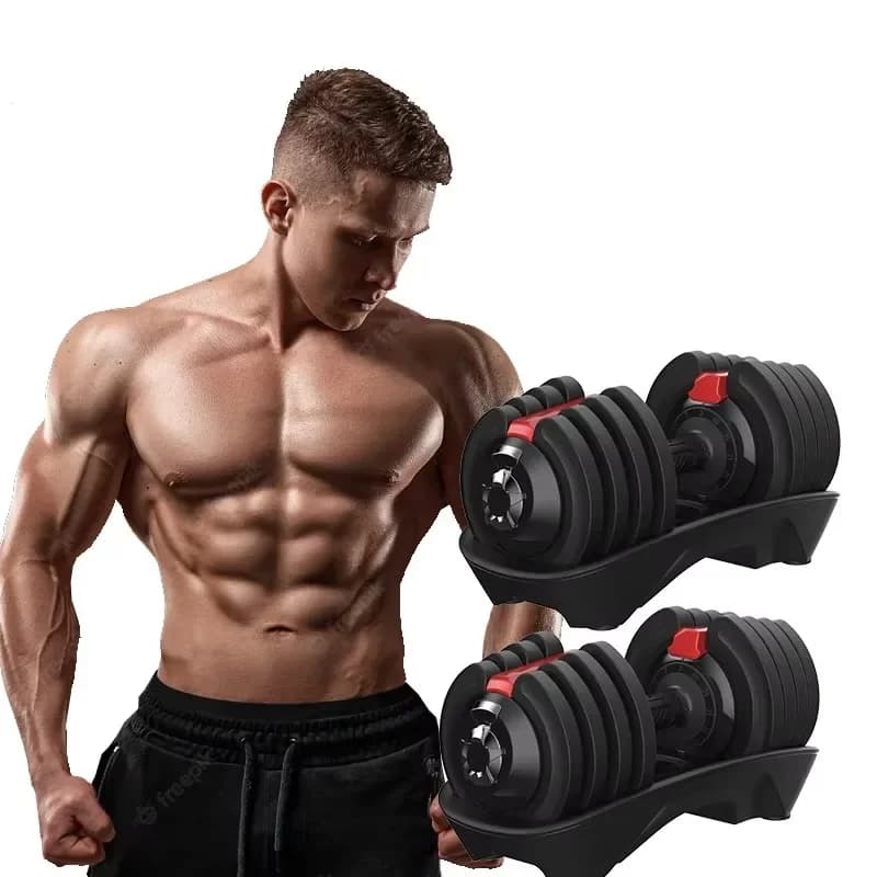 Set di Manubri Regolabili con Pesi Liberi, Attrezzatura per Fitness Multifunzione, Manubri Regolabili da 24kg