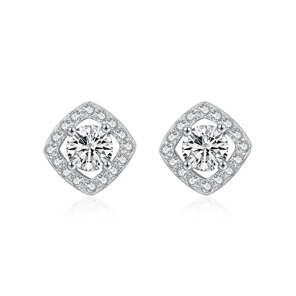 Apexelle Brand Fashion Jewelry 925 Sterling Silver Stud Earrings Zircon Inlaid Stud Earrings For Women Jewelry