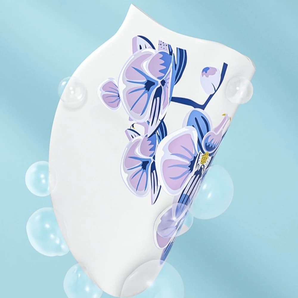 Cuffia da nuoto leggera in silicone con motivo floreale Cuffia da sub impermeabile Proteggi le orecchie Cuffia da bagno elastica da spiaggia