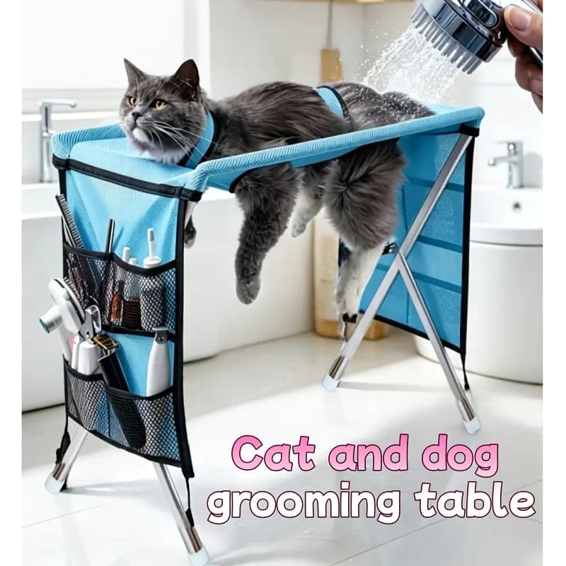 Versatile Pet Grooming Table – Foldable, Detachable, ideal for cats & small dogs. Perfect for home trimming & styling. 🐾